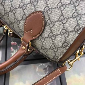Túi du lịch Gucci nữ màu ghi họa tiết Monogram phiên bản hàng hiệu - Hình ảnh 5