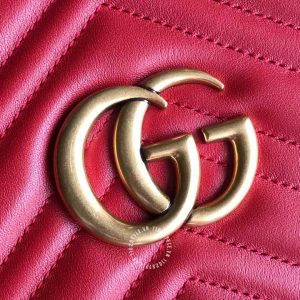 Túi xách Gucci nữ màu đỏ logo GG phiên bản cao cấp - Hình ảnh 6