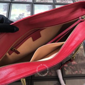 Túi xách Gucci nữ màu đỏ đô logo GG hàng hiệu xách tay cao cấp - Hình ảnh 8