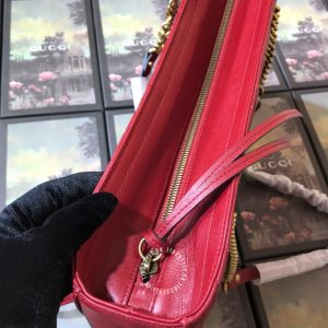 Túi xách Gucci nữ màu đỏ đô logo GG hàng hiệu xách tay cao cấp - Hình ảnh 7