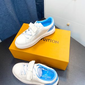 Giày sneaker Louis Vuitton màu trắng lót xanh cao cấp hàng hiệu - Ảnh 4
