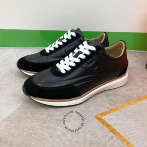 Giày thể thao Hermes da xịn màu đen phiên bản replica 1:1 - Hình ảnh 2