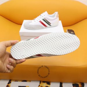Giày sneaker D&G màu trắng phối hoạ tiết kẻ sọc replica 1:1 - Ảnh 5