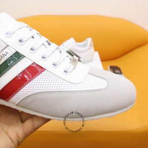 Giày sneaker D&G màu trắng phối hoạ tiết kẻ sọc replica 1:1 - Ảnh 3