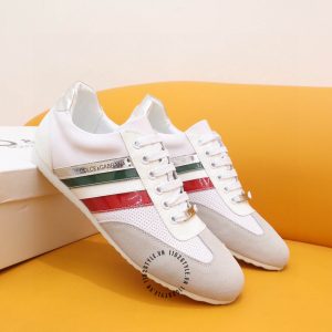 Giày sneaker D&G màu trắng phối hoạ tiết kẻ sọc replica 1:1 - Ảnh 7