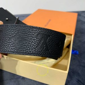 Thắt lưng nam Louis Vuitton mặt khóa màu ghi dây da sần replica - Ảnh 9