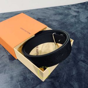 Thắt lưng nam Louis Vuitton mặt khóa màu ghi dây da sần replica - Ảnh 7