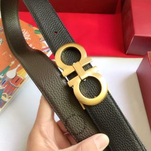 Thắt lưng nam Salvatore Ferragamo mặt khoá màu vàng nổi bật - Ảnh 7