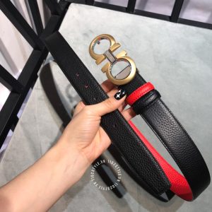 Thắt lưng nam Salvatore Ferragamo da xịn mặt khoá vàng đồng - Ảnh 2