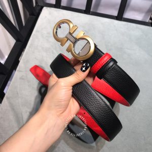 Thắt lưng nam Salvatore Ferragamo da xịn mặt khoá vàng đồng - Ảnh 3
