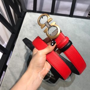 Thắt lưng nam Salvatore Ferragamo da xịn mặt khoá vàng đồng - Ảnh 4