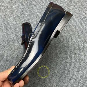 Giày hàng hiệu Loafer Dior màu xanh đen logo kim loại - Hình ảnh 6
