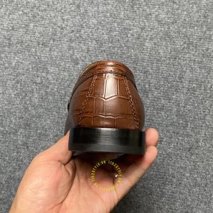 Giày hàng hiệu cao cấp Loafer Dior màu nâu vân cá sấu - Ảnh 8