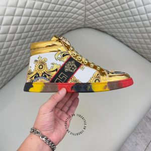 Sneaker Boot Versace phối màu logo kim loại cao cấp giá tốt - Ảnh 5