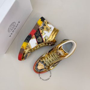 Sneaker Boot Versace phối màu logo kim loại cao cấp giá tốt - Ảnh 2
