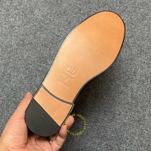 Giày hàng hiệu cao cấp Loafer Dior màu xanh than vân cá sấu - Hình ảnh 9