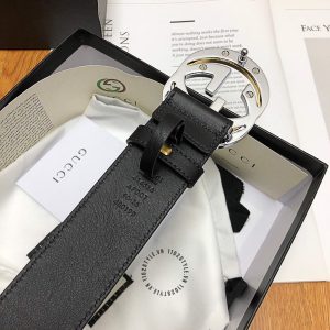 Dây nịt Gucci nam mặt màu vàng phối bạc replica 1:1 - Ảnh 8