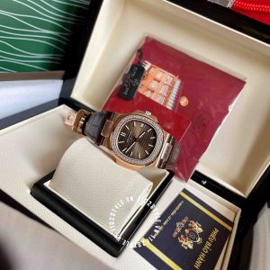 Đồng hồ Patek Philippe 1:1 Nautilus 5711 Rose Gold Diamond Brown - Ảnh 6