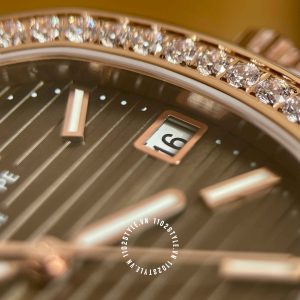 Đồng hồ Patek Philippe 1:1 Nautilus 5711 Rose Gold Diamond Brown - Ảnh 12