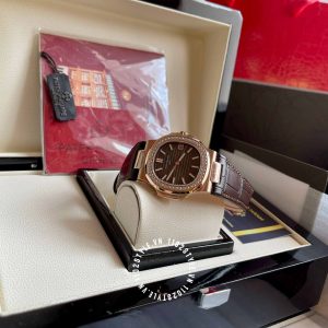 Đồng hồ Patek Philippe 1:1 Nautilus 5711 Rose Gold Diamond Brown - Ảnh 5