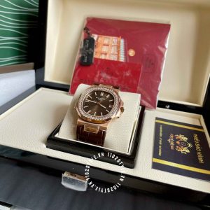 Đồng hồ Patek Philippe 1:1 Nautilus 5711 Rose Gold Diamond Brown - Ảnh 4