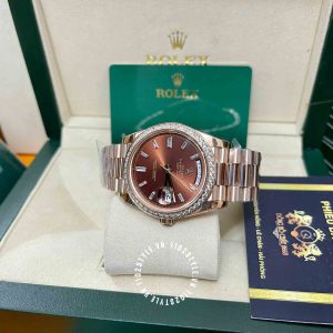 Đồng hồ Rolex Rep 1 1 Day-Date 228345RBR-0006 Chocolate - Ảnh 4