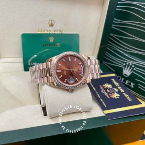 Đồng hồ Rolex Rep 1 1 Day-Date 228345RBR-0006 Chocolate - Ảnh 8