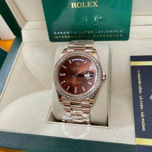 Đồng hồ Rolex Rep 1 1 Day-Date 228345RBR-0006 Chocolate - Ảnh 3