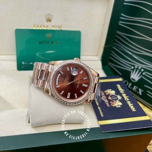Đồng hồ Rolex Rep 1 1 Day-Date 228345RBR-0006 Chocolate - Ảnh 9