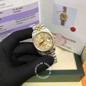 Đồng hồ Rolex giá tốt Datejust 36 126233 Palm Dial Replica 1:1 - Ảnh 4