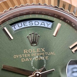 Đồng hồ Rolex giá tốt Day-Date mặt xanh Green 40mm cao cấp - Ảnh 9