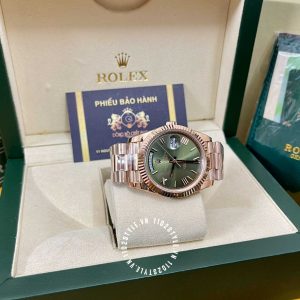 Đồng hồ Rolex giá tốt Day-Date mặt xanh Green 40mm cao cấp - Ảnh 4