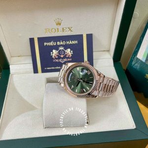 Đồng hồ Rolex giá tốt Day-Date mặt xanh Green 40mm cao cấp - Ảnh 3