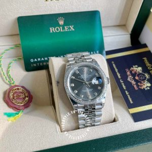 Đồng hồ Rolex Replica 1:1 Datejust Black Diamond Dial - Ảnh 7