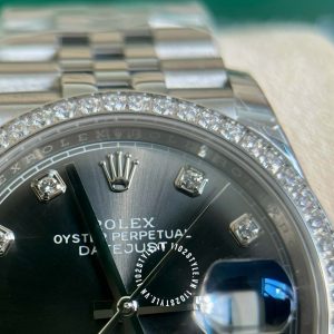 Đồng hồ Rolex Replica 1:1 Datejust Black Diamond Dial - Ảnh 14