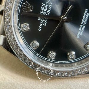 Đồng hồ Rolex Replica 1:1 Datejust Black Diamond Dial - Ảnh 15
