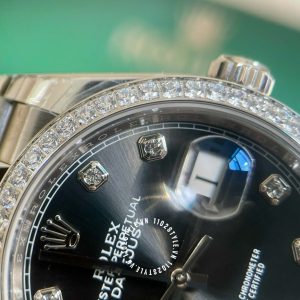Đồng hồ Rolex Replica 1:1 Datejust Black Diamond Dial - Ảnh 16