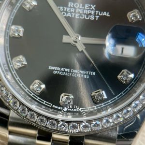 Đồng hồ Rolex Replica 1:1 Datejust Black Diamond Dial - Ảnh 17