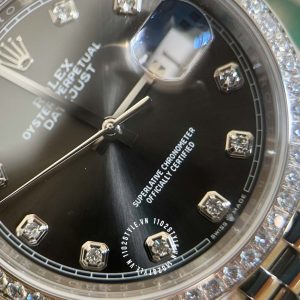 Đồng hồ Rolex Replica 1:1 Datejust Black Diamond Dial - Ảnh 18
