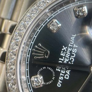 Đồng hồ Rolex Replica 1:1 Datejust Black Diamond Dial - Ảnh 19