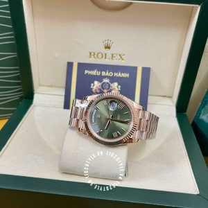 Đồng hồ Rolex giá tốt Day-Date mặt xanh Green 40mm cao cấp - Ảnh 2