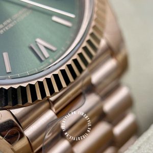 Đồng hồ Rolex giá tốt Day-Date mặt xanh Green 40mm cao cấp - Ảnh 14