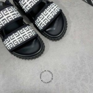 Dép sandal nam Givenchy da thật màu đen hàng hiệu Luxury - Ảnh 6