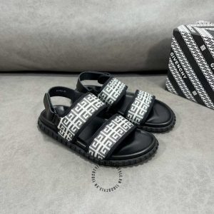 Dép sandal nam Givenchy da thật màu đen hàng hiệu Luxury - Ảnh 5