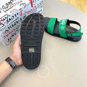 Dép sandal Dolce & Gabbana nam màu đen họa tiết hàng hiệu - Ảnh 9