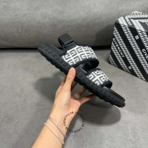 Dép sandal nam Givenchy da thật màu đen hàng hiệu Luxury - Ảnh 4