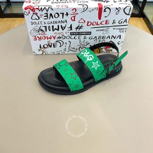 Dép sandal Dolce & Gabbana nam màu đen họa tiết hàng hiệu - Ảnh 5