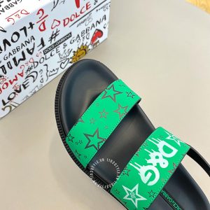 Dép sandal Dolce & Gabbana nam màu đen họa tiết hàng hiệu - Ảnh 6