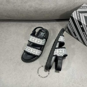 Dép sandal nam Givenchy da thật màu đen hàng hiệu Luxury - Ảnh 8