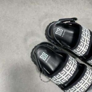 Dép sandal nam Givenchy da thật màu đen hàng hiệu Luxury - Ảnh 7